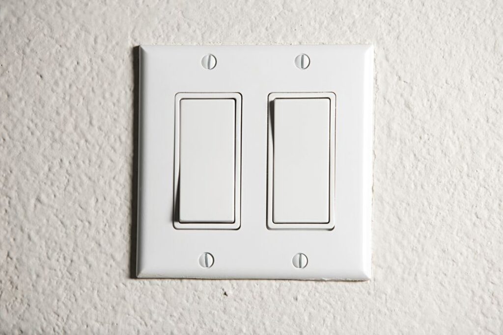 Light switch mounted at an easily reachable height